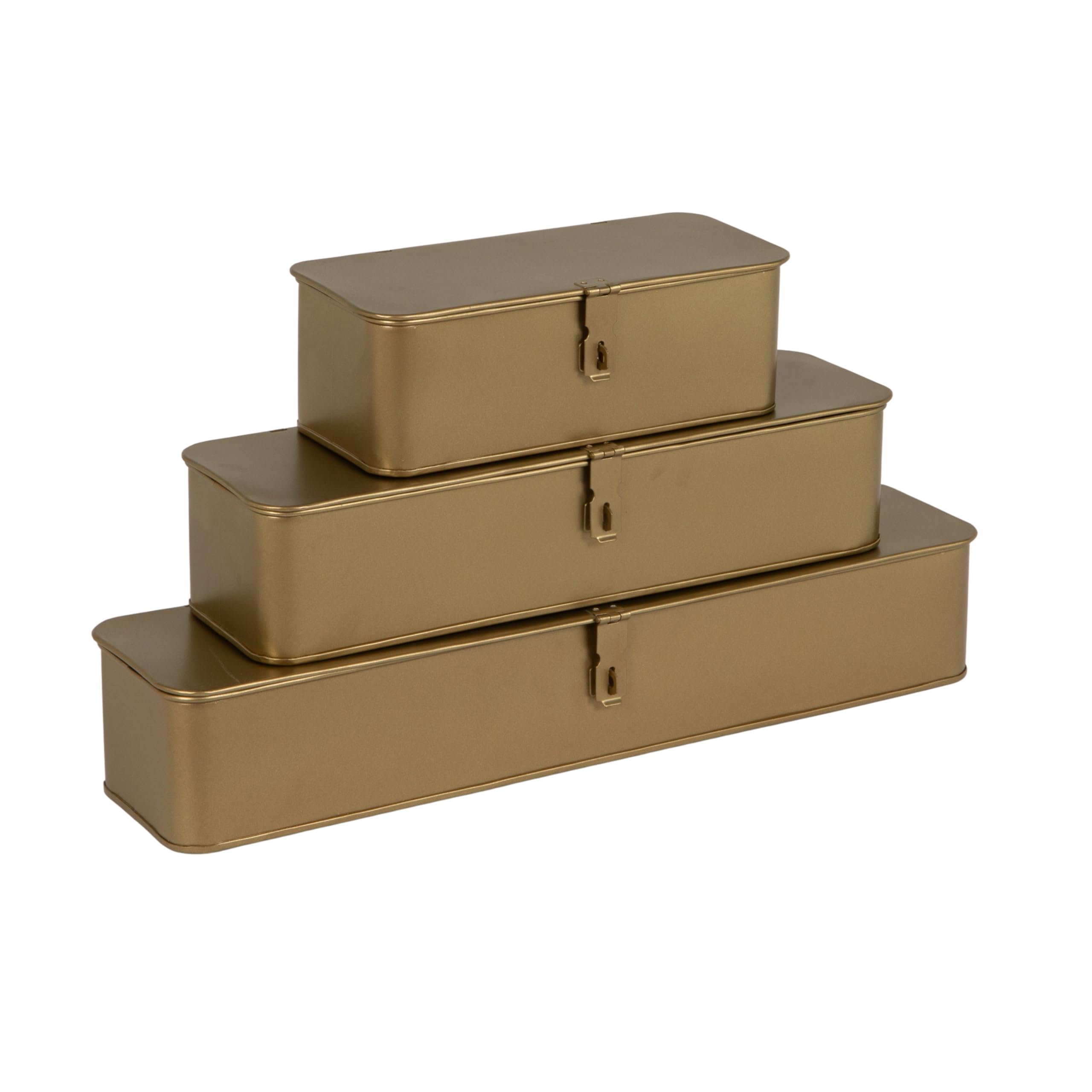Amazon.com: Creative Co-Op Decorative Metal Boxes with Gold Finish
